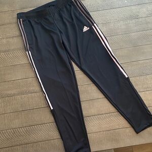 Adidas black Joggers with Pink Stripes size M aeroready